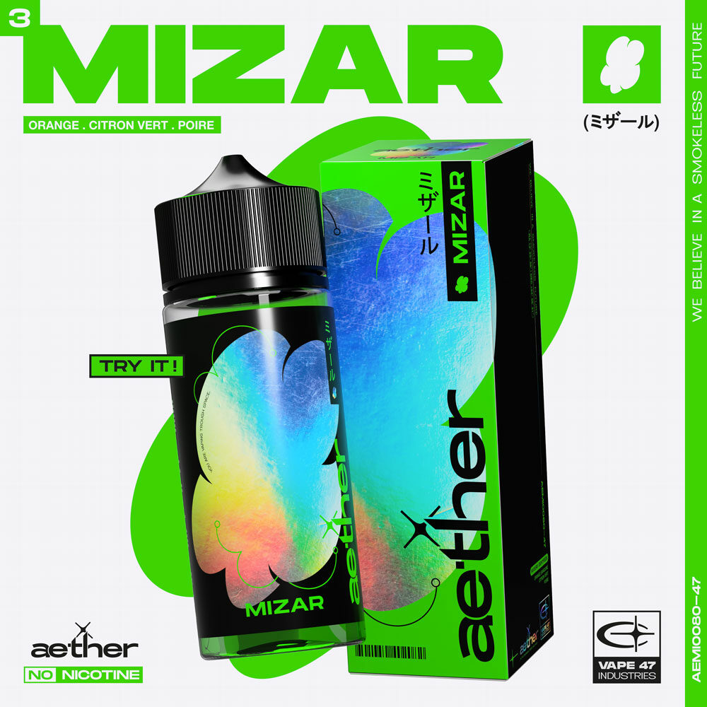 AEMI0080 - AETHER 'Mizar' 0mg 80mL VAPE47 eliquide cigarette électronique et pod sevrage tabagique vapers
