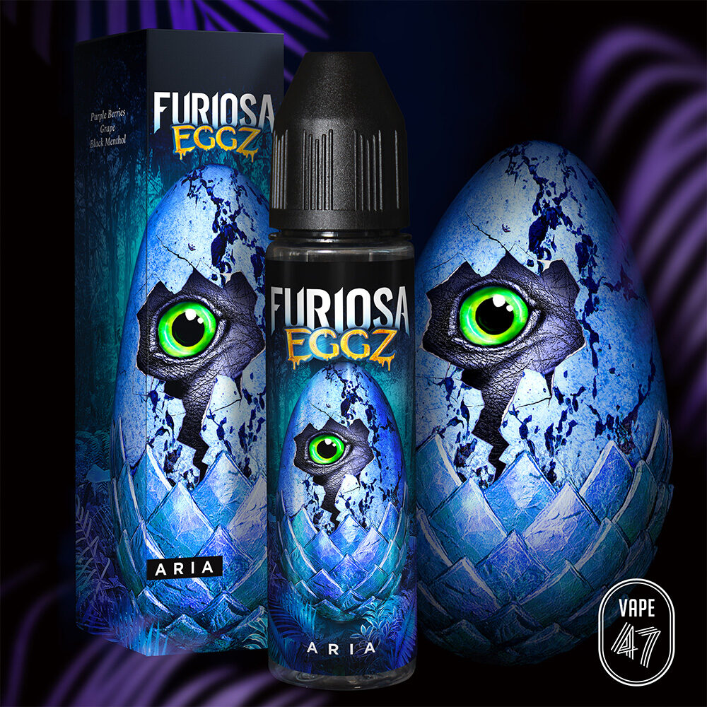 EGAR0050 -Furiosa EGGZ Aria 0mg 50mL -Vape 47 - Packshot E-liquide cigarette électronique pod sevrage tabagique vapers vapoteur intermédiaire avancé