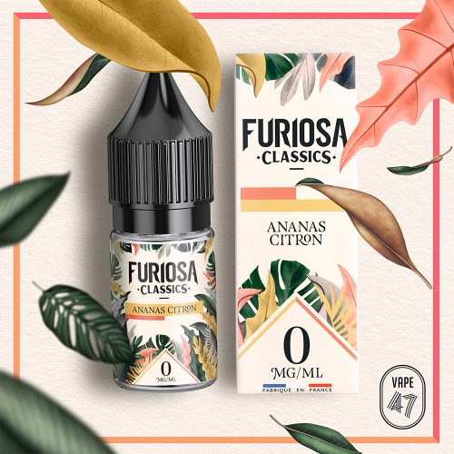 FCAC0010 - Furiosa Classics Ananas Citron 0mg 10mL - Vape 47 - Packshot E-liquide cigarette électronique pod sevrage tabagique vapers vapoteur débutant