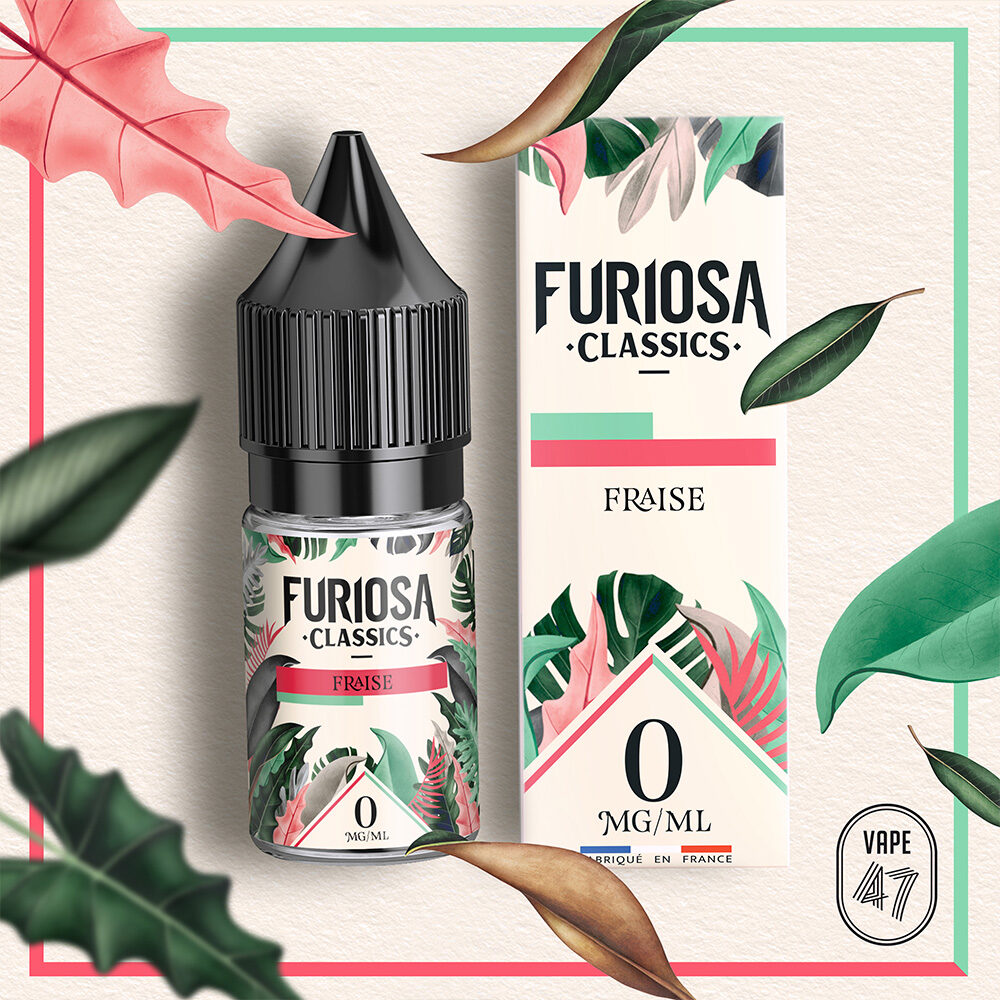 FCFE0010 - Furiosa Classics Fraise 0mg 10mL - - VAPE 47 - Packshot E-liquide cigarette électronique pod sevrage tabagique vapers vapoteur débutant