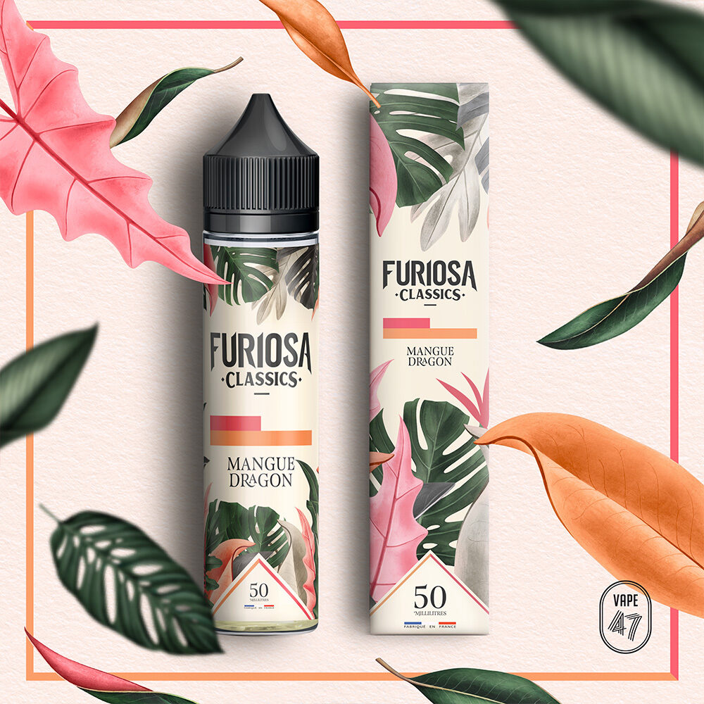 FCMD0050 - Furiosa Classics Mangue Dragon 0mg 50mL - VAPE 47 - Packshot E-liquide cigarette électronique pod sevrage tabagique vapers vapoteur débutant