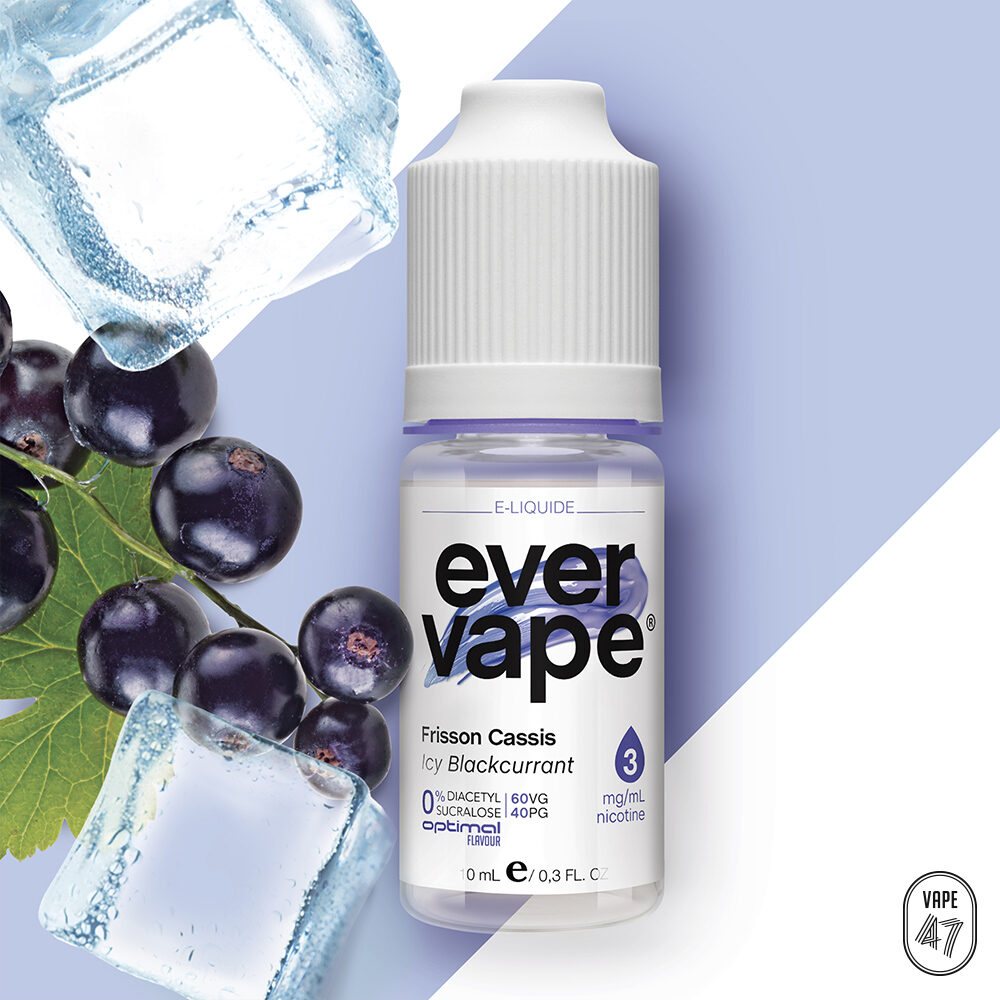 EVFC0310 - EVER VAPE® Frisson Cassis 10mL - Vape 47 - Packshot E-liquide cigarette électronique pod sevrage tabagique vapers vapoteur débutant
