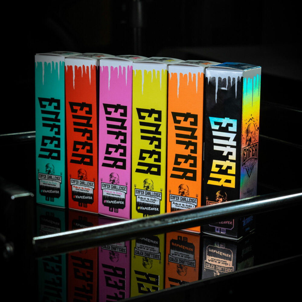 Gamme ENFER - Gamme en 50mL E-liquide cigarette électronique pod sevrage tabagique vapers vapoteur intermédiaire et expérimenté Visuel Kumulus