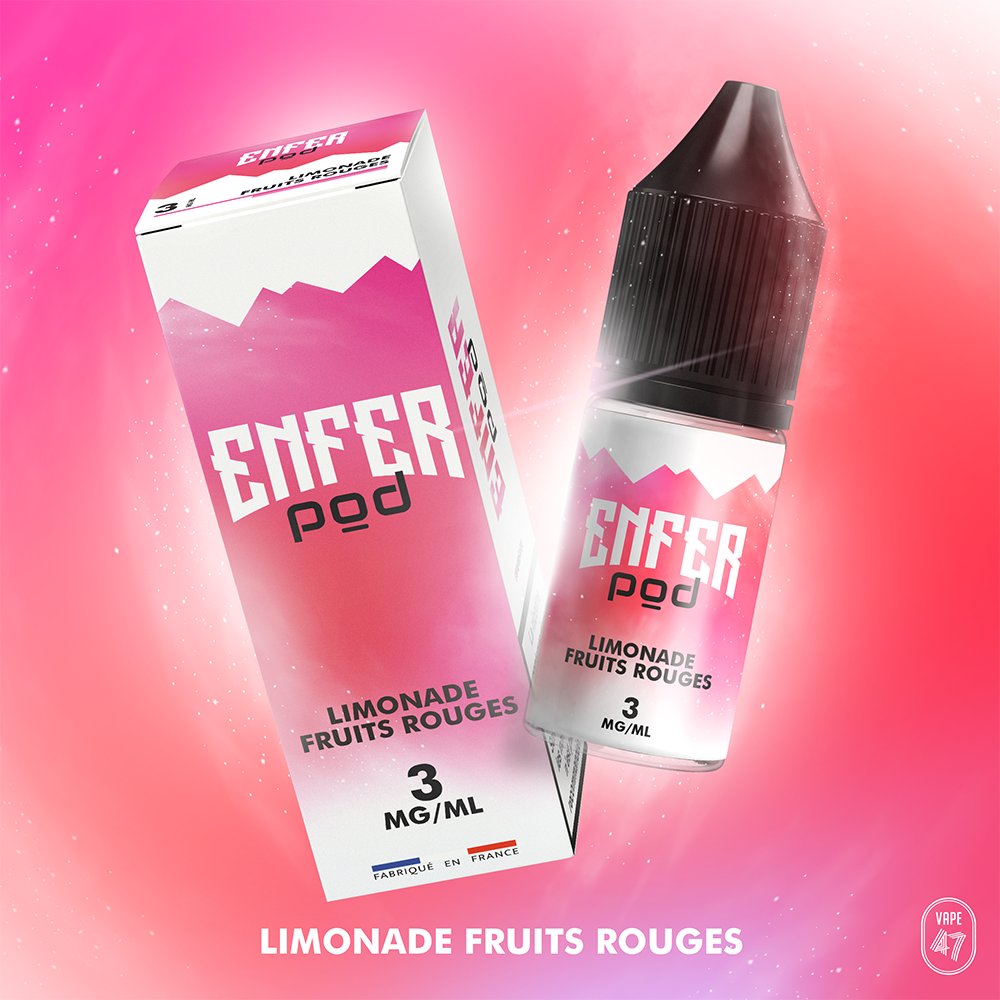 PACKSHOT-LIMONADE FRUITS ROUGES- 1000x1000 - EPLR0010 - ENFER Pod Limonade Fruits Rouges (0mg:mL - 10mL) - e-liquide de pod et cigarette electronique 10mL nicotiné pour sevrage tabagique débutant