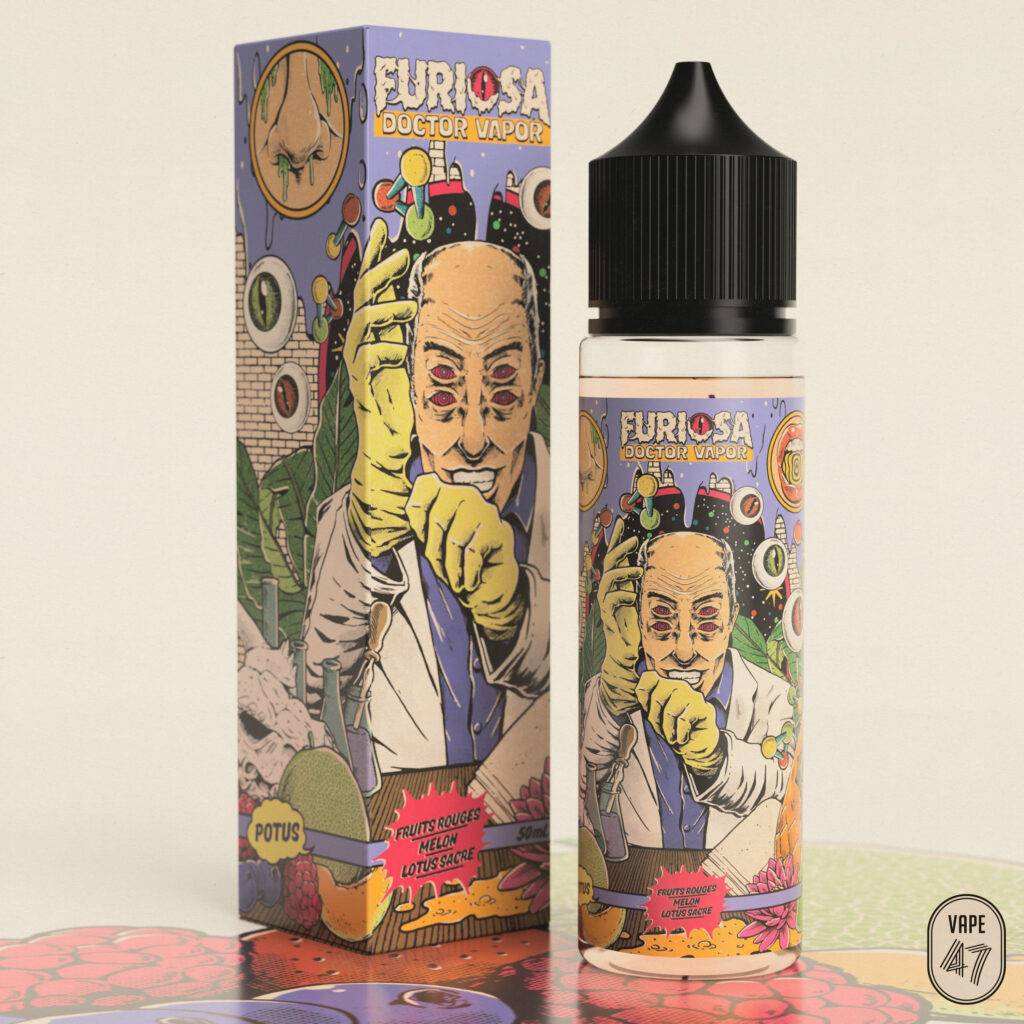 DVPO0050 - PACKSHOT_DOCTOR-VAPOR_POTUS - Gamme FURIOSA DOCTOR VAPOR - Gamme en 50mL - Vape 47 - E-liquide cigarette électronique pod sevrage tabagique vapers vapoteur expert intermédiaire