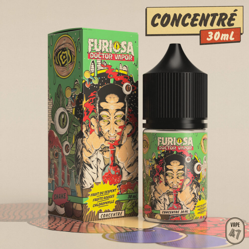 DVSNCC30 - Furiosa Doctor Vapor Snake Concentré 30mL - Gamme FURIOSA DOCTOR VAPOR - Gamme en 50mL - Vape 47 - E-liquide cigarette électronique pod sevrage tabagique vapers vapoteur expert intermédiaire